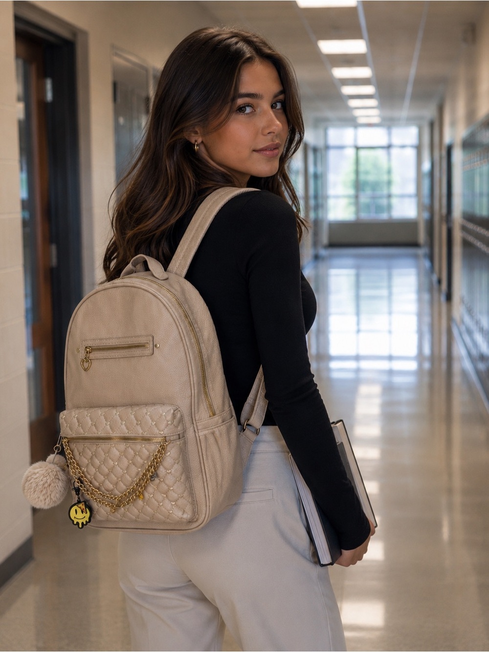 Under One Sky Blush Quilted Accent Backpack for Women - Neutral Chic